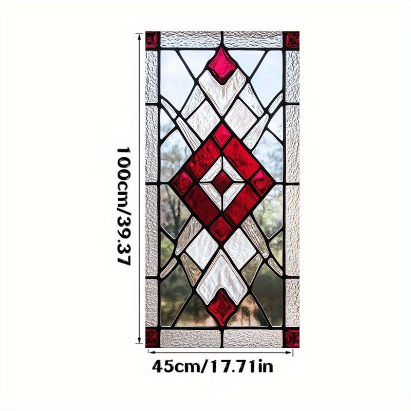 TEMU 1 stuks Moderne Klassieke Gekleurde Glasfolie voor 2D Oppervlakken, Geschikt voor PVC Statische Raamdecoraties. Een Keuze voor Woonkamers,