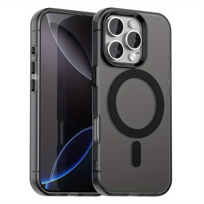 TEMU Magnetic Matte Phone Case Suitable For Iphone 16, 15, 14, 13, 12, And 11 Pro Max 16e. Case Features Soft Edges And Offers Dust Resistance, Shock