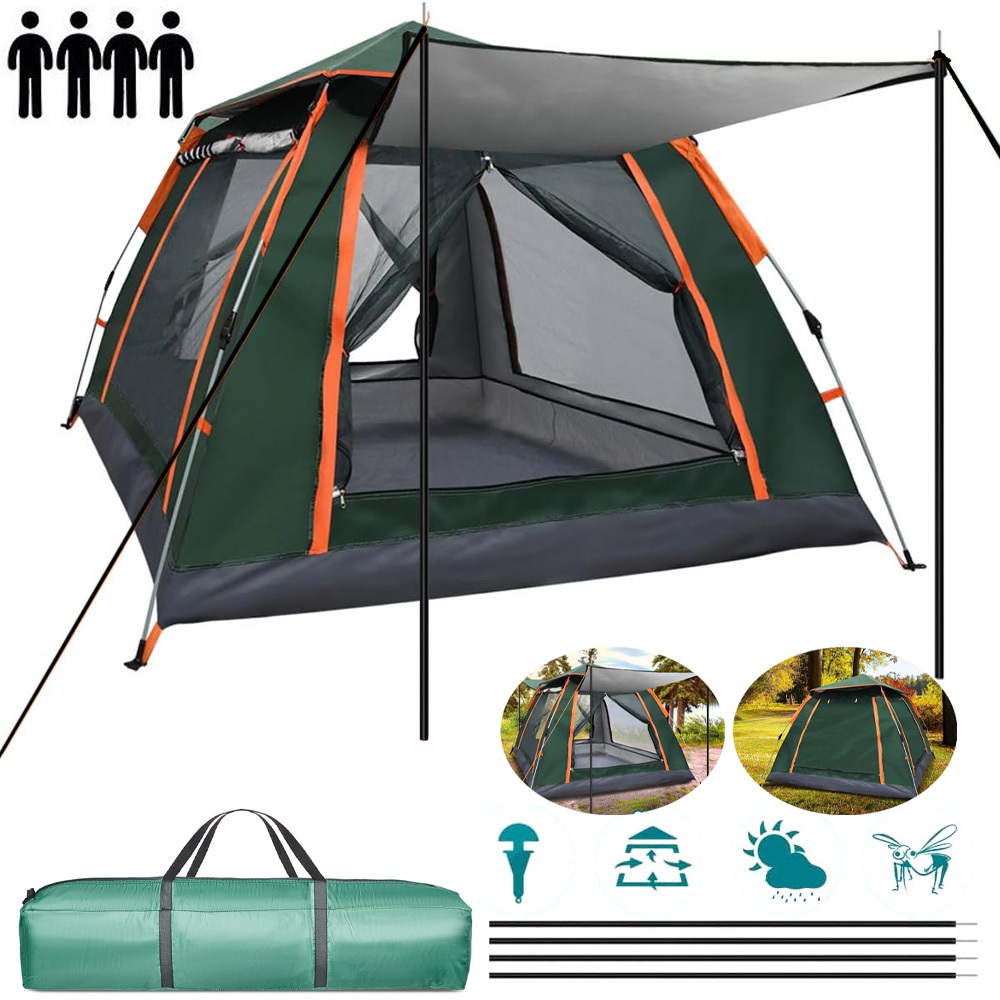 Image of 3-4 Person Tent With Heat Insulation And Protection For Hiking, Camping And Fishing