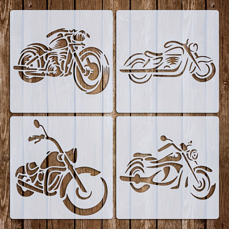 TEMU 4pcs Retro Style Craft Template Set, 6inch--reusable Diy Craft Template, Very Suitable For Fabric, Canvas, And Furniture Decoration, Durable Pet