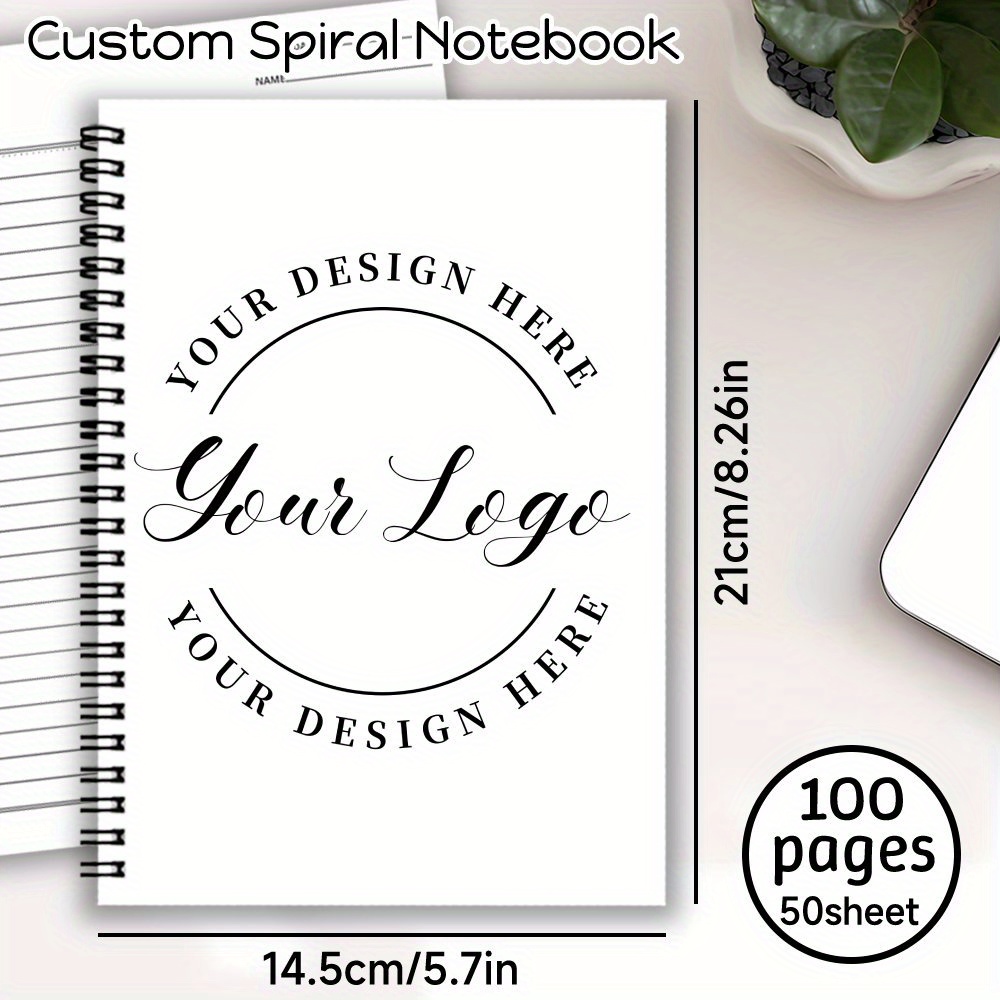1pc Custom Notebook | Personalized Journal With Logo Or Image, Paper Material, Ideal For Office, Company Events, Business Or Conferences