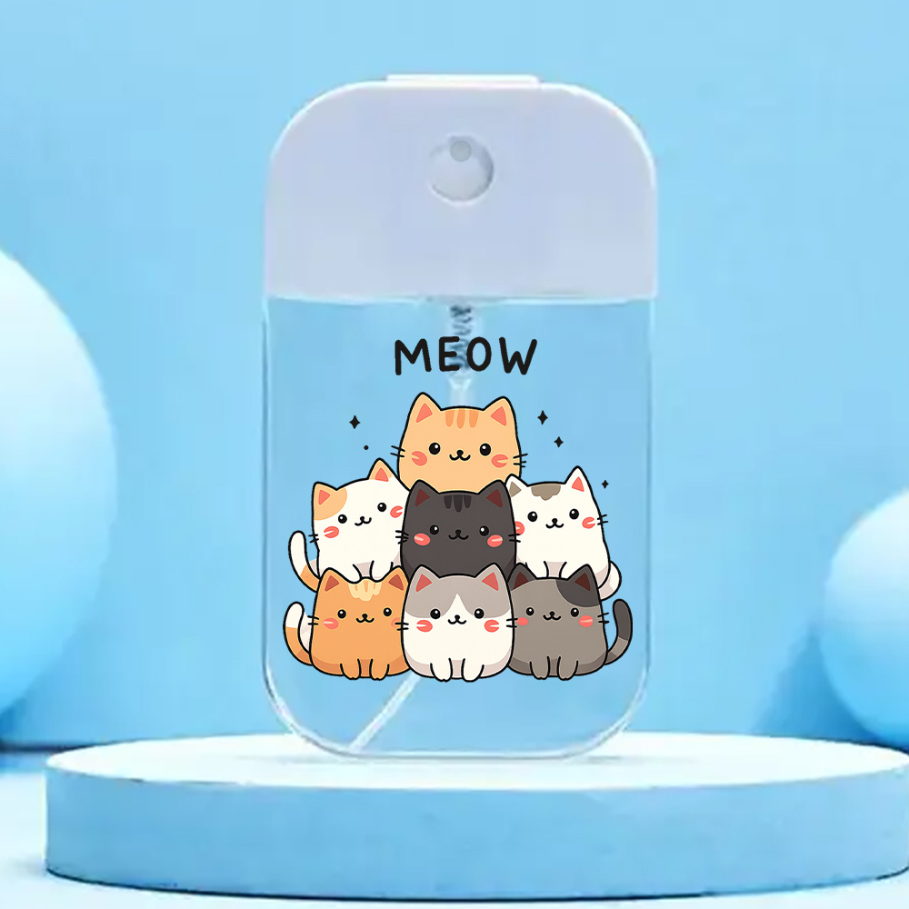 TEMU Cute Kitten-shaped Spray Bottle, Colorful Kitten Design With Label, Handheld Portable Sprayer, Pet Care//home Cleaning Multi-use Cartoon Spray