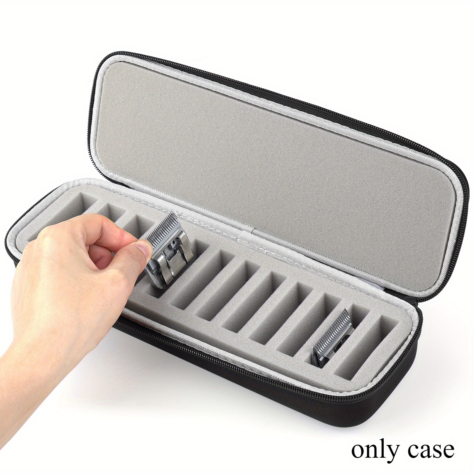 E-shop Haarschneidemaschine Klingenhalter Organizer - Harte Reise-Aufbewahrung für 12 Klingen (Nur Tasche)