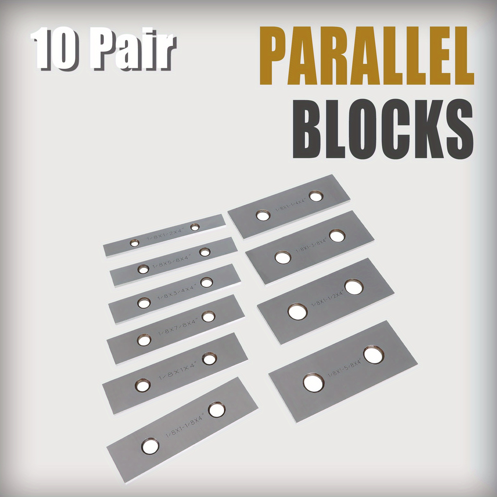 TEMU Ensemble d'Outils de Bloc pour Machiniste, 10 Paires, 1- Pouces, Barres d'Acier de 0.0002, Fonctionnement Manuel Non Chargé