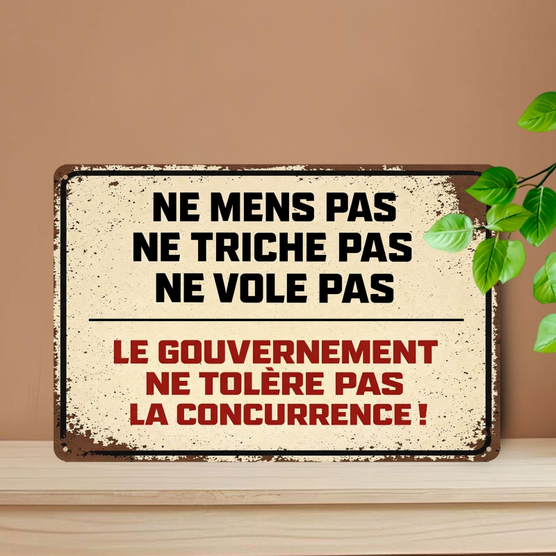TEMU [JIT] Panneau et Plaque Décoratifs 1 pièce Panneau en Métal : 7,8 x 11,8 Pouces dans " Ne Mentent Pas, Ne Trompent Pas, Ne Volent Pas",