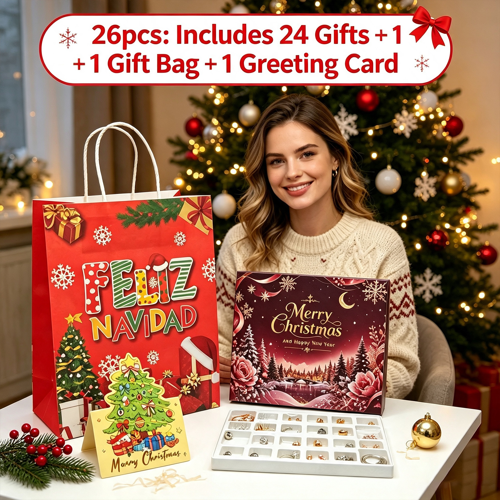 2026 Christmas Countdown Calendar Gift Set, 26pcs Gifts