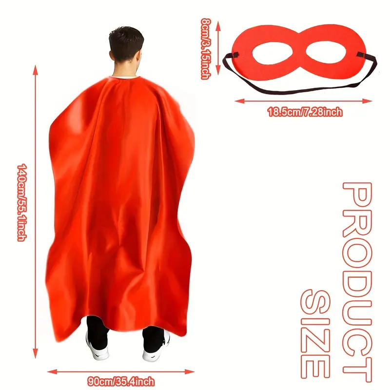 Superhelden Cape met Oogmasker, Blauw Superhelden Cape met Oogmasker, Blauw