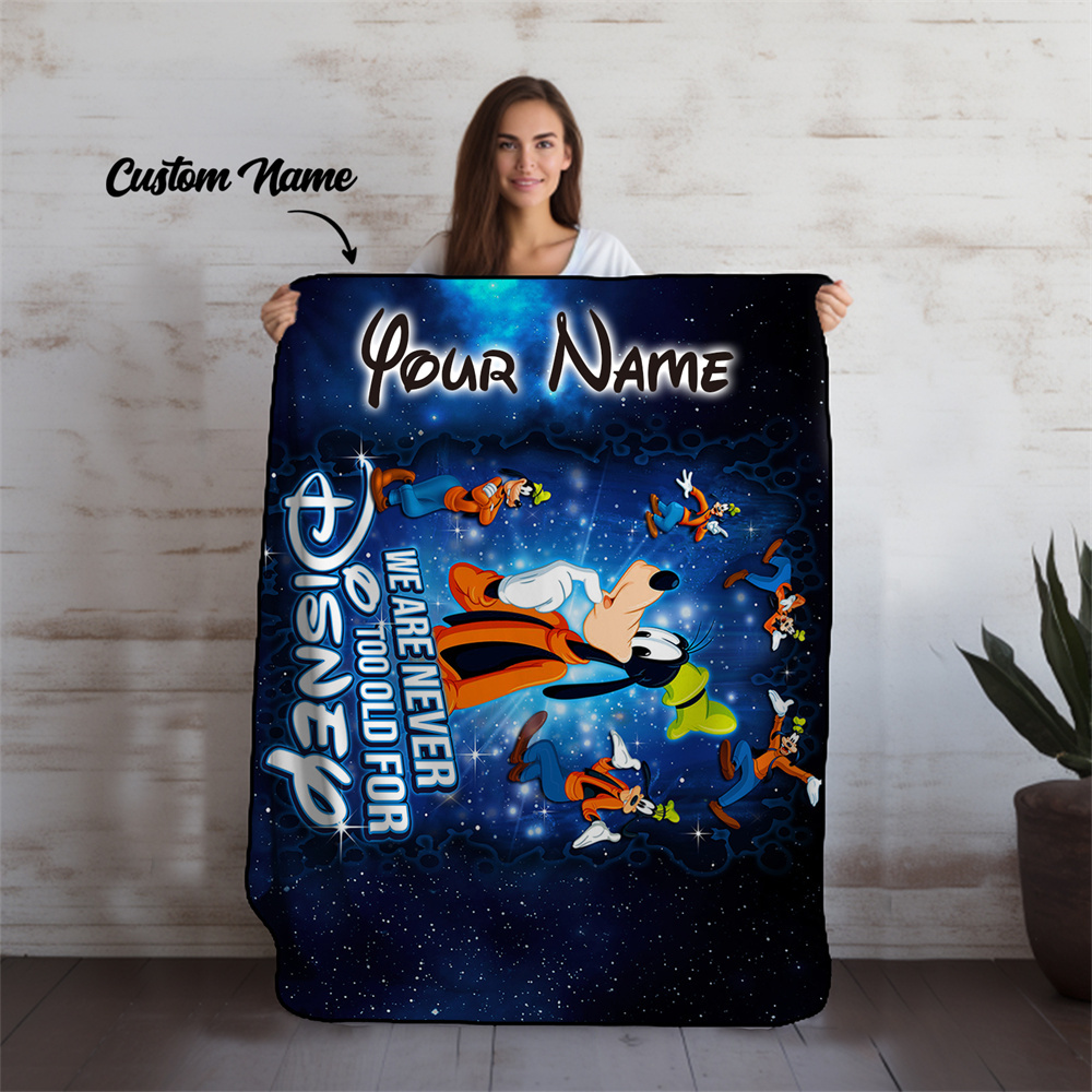 

Custom Disney Name Blanket - Soft, Warm Flannel Throw With Cute Cartoon - Bed, Sofa, Chair