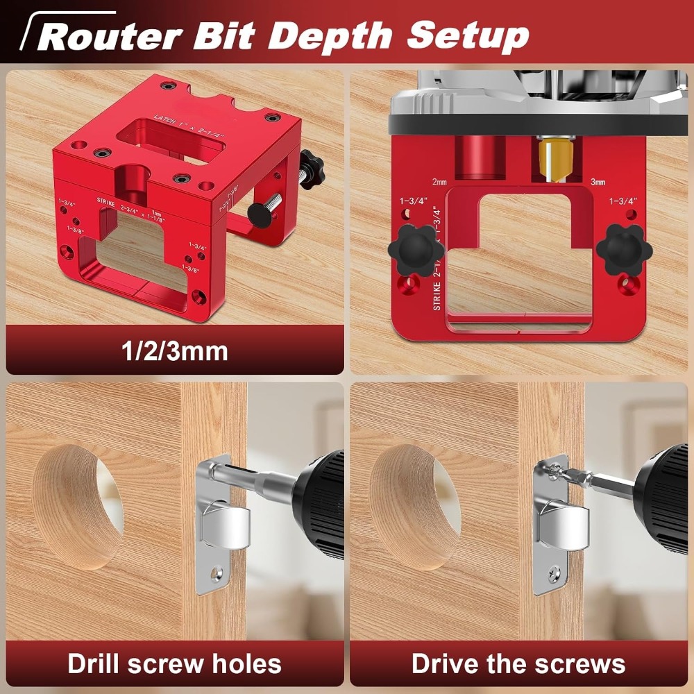 3-In-1 Door Latch and Strike Plate Tool for Router