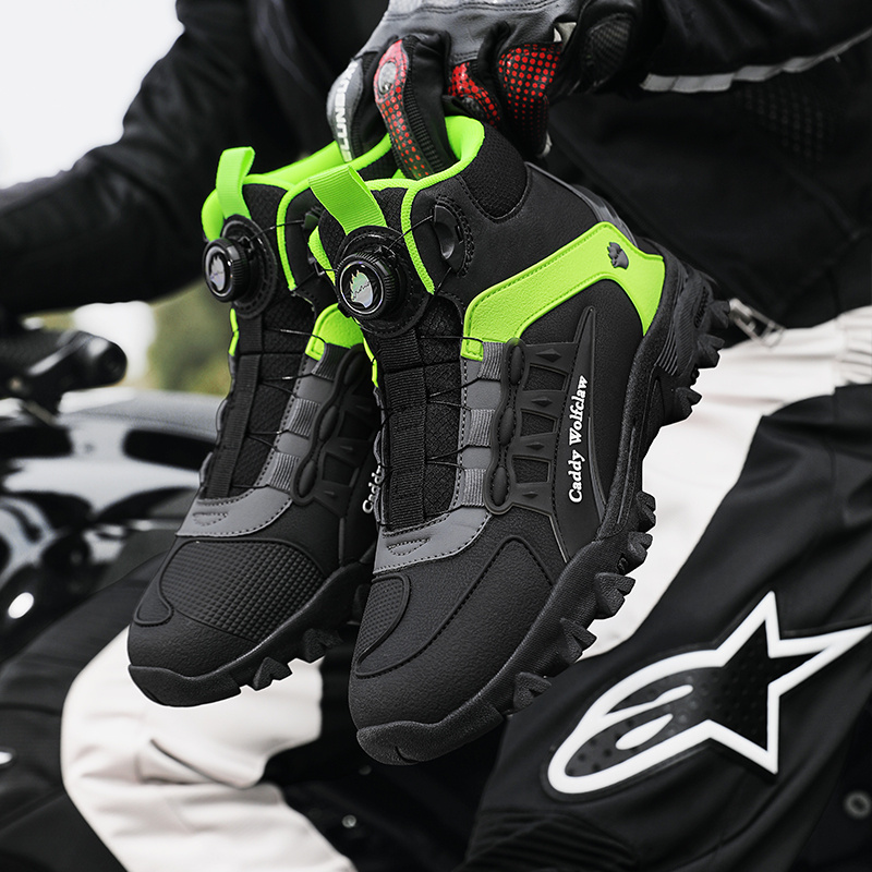 TEMU Men's Mesh Breathable High-top Motorcycle Boots, Non-slip Wear-resistant Sports Shoes, Suitable For Motorcycle Riding And Outdoor Hiking