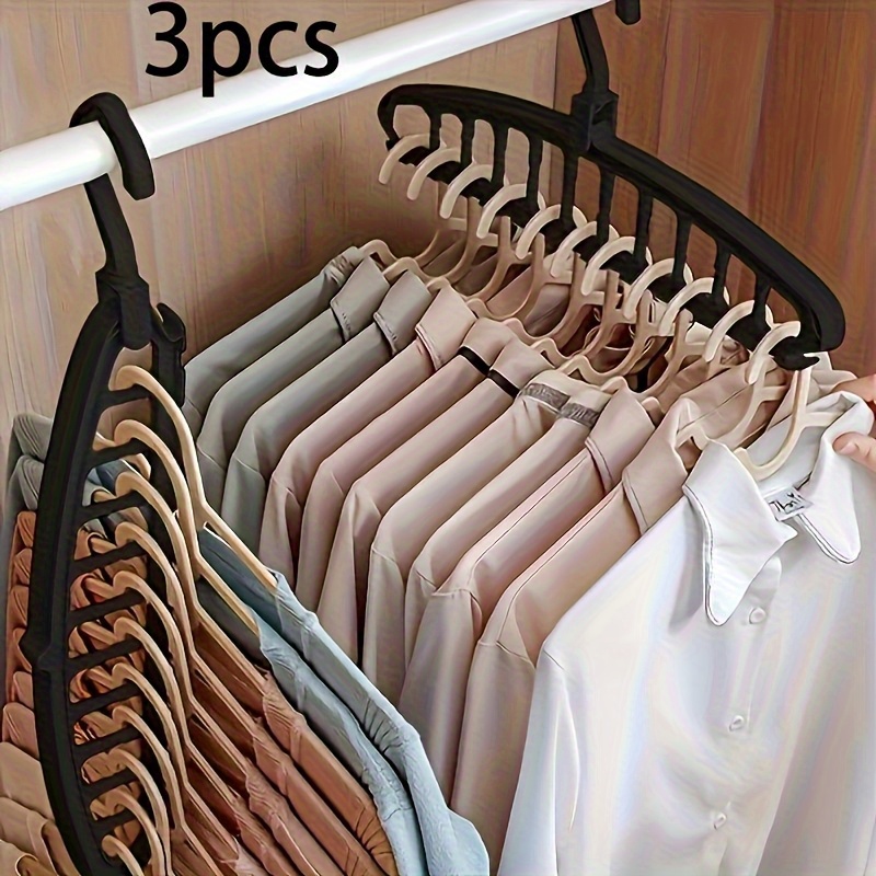 Image of Plastic Hangers With A Multi-hook Design - - Wardrobe Organizer For Home And Travel, Durable And Lightweight, Perfect For Tidy Closet Storage And Clothing Hanging