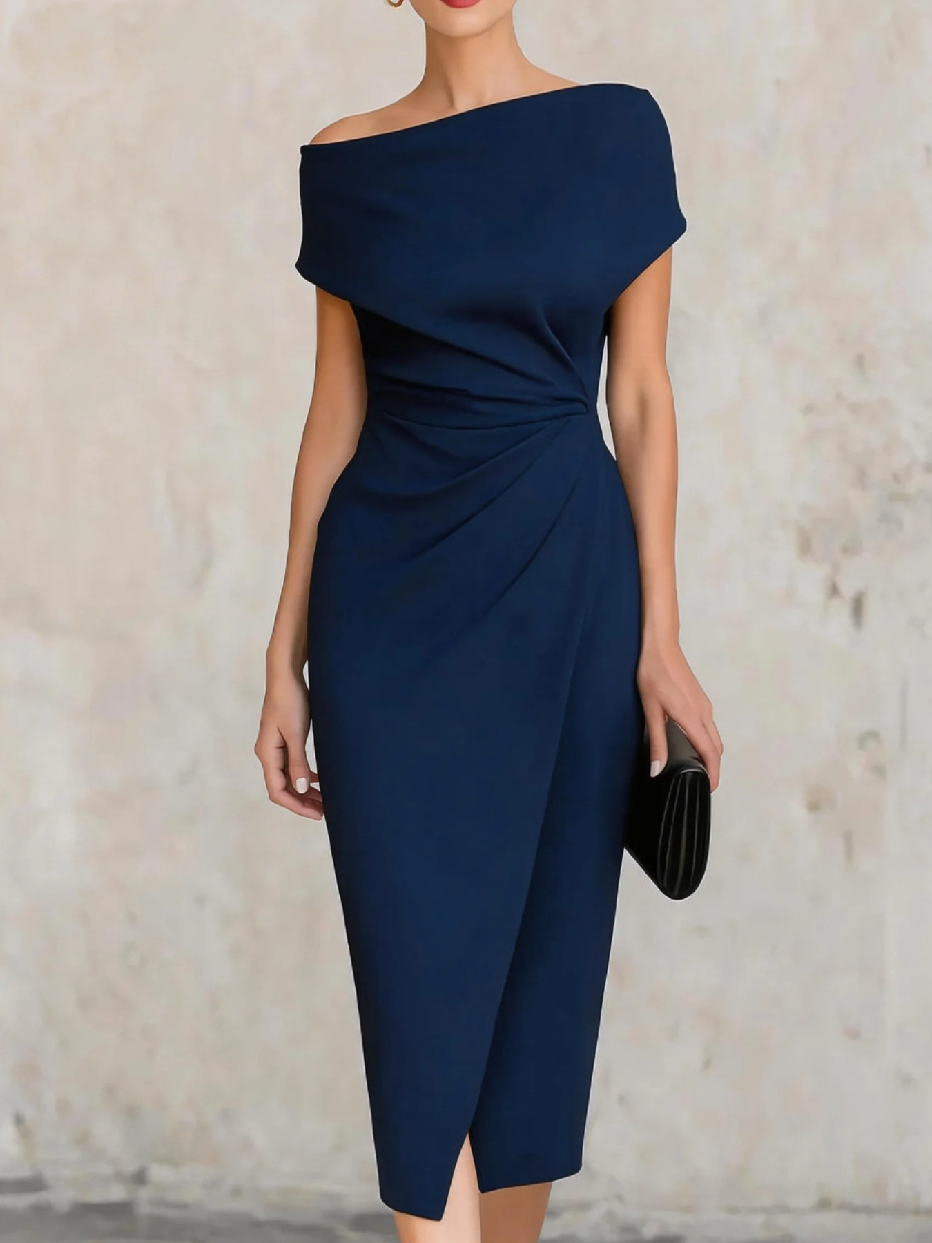 navy wedding guest dress sold on Temu United States