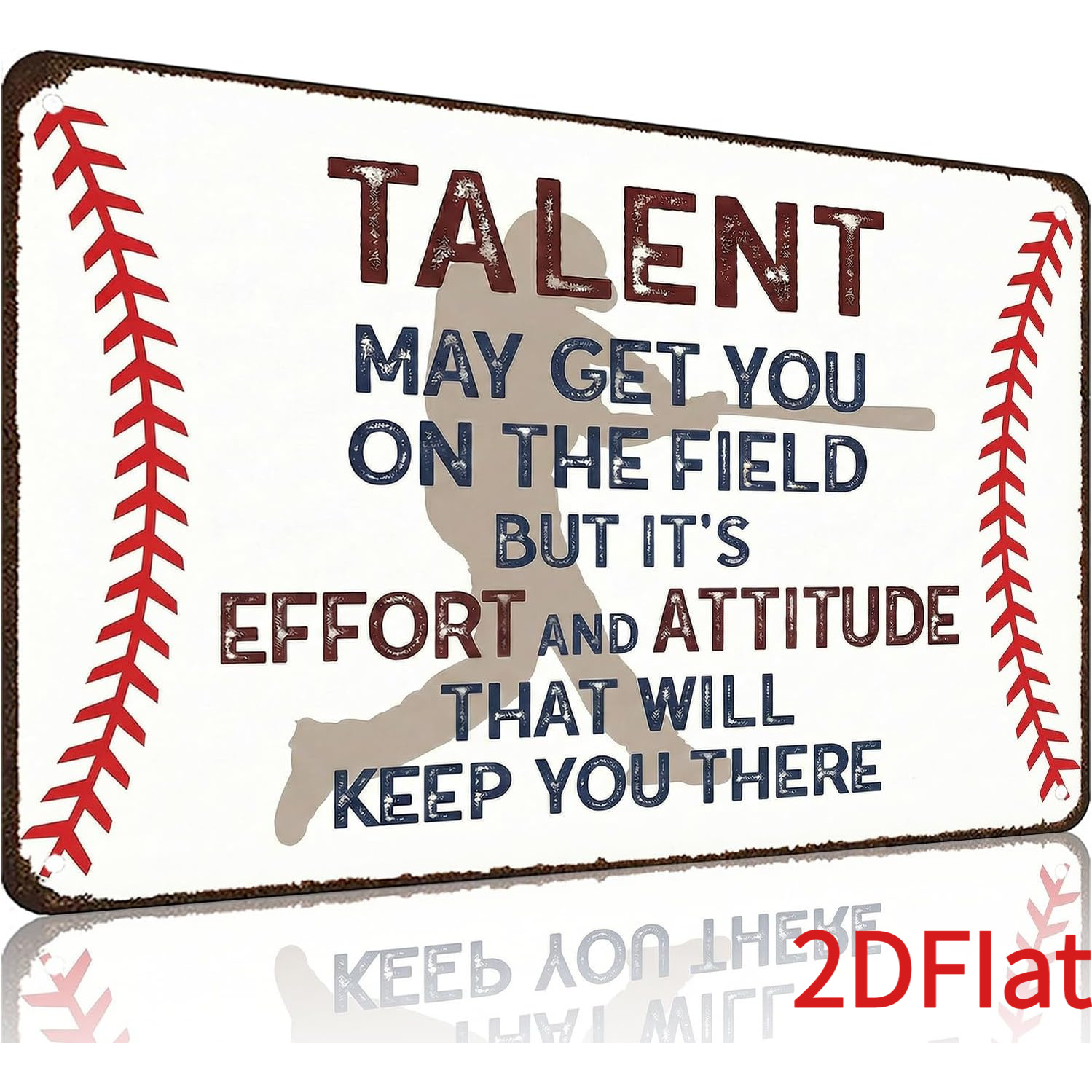 TEMU Fun Slogan Baseball-themed Gift, Suitable For Boys And Men; Might , Vintage Decorative Sign, For Boys' Room, Men's , Garage, Bedroom Decor, 2d