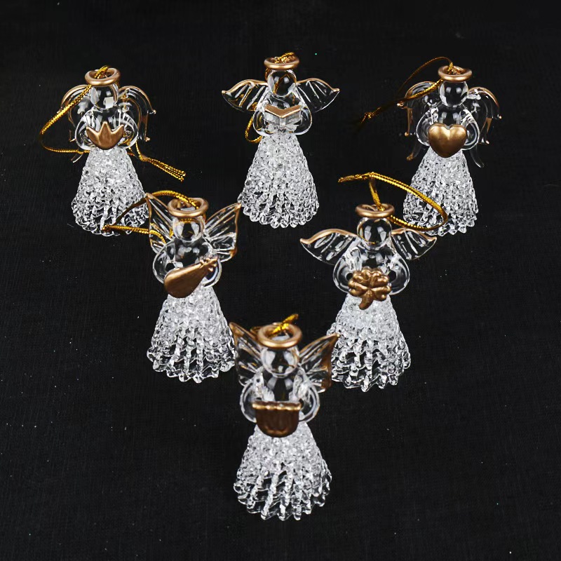 Image of 6pcs -themed Glass Crafts - Ornaments And Figurines, Festival Party Supplies, Suitable For Valentine's Day, Wedding And Home Decoration, Statue Decor