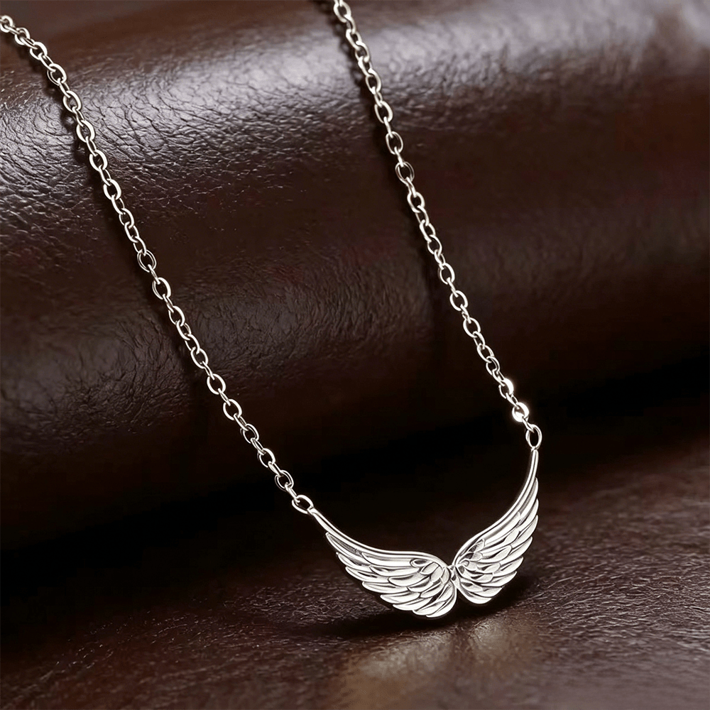 TEMU Collar de ala de pluma dorada de acero inoxidable de calidad, anti-decoloración, fácil y elegante, adecuado para uso diario o como collar largo
