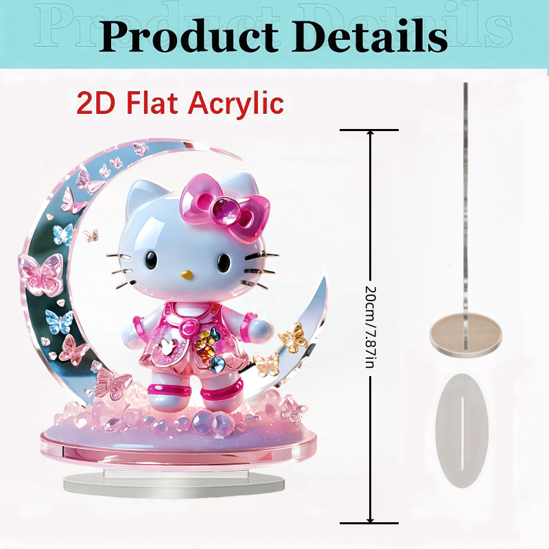 E-shop 2D Flachdruck, ., Sanrio Neues Acrylmaterial Wassermond Schreibtischkleinornament, Dekorativer Kunststil, 2D Acryldekoration Kleine Ornamente,