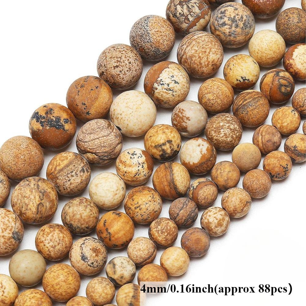 Natural Matte Picture Jasper Beads for DIY Bracelet and Necklace Making