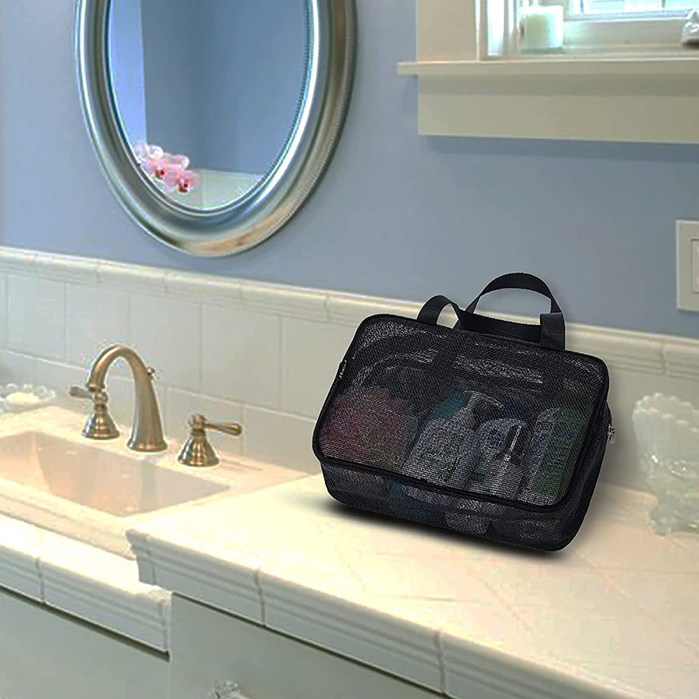 TEMU Large Capacity Travel Grooming Bag, Fitness Swimming Bag, Beach Mesh Grooming Storage Bag, Shower Bag, Portable Travel Grooming Storage Bag,