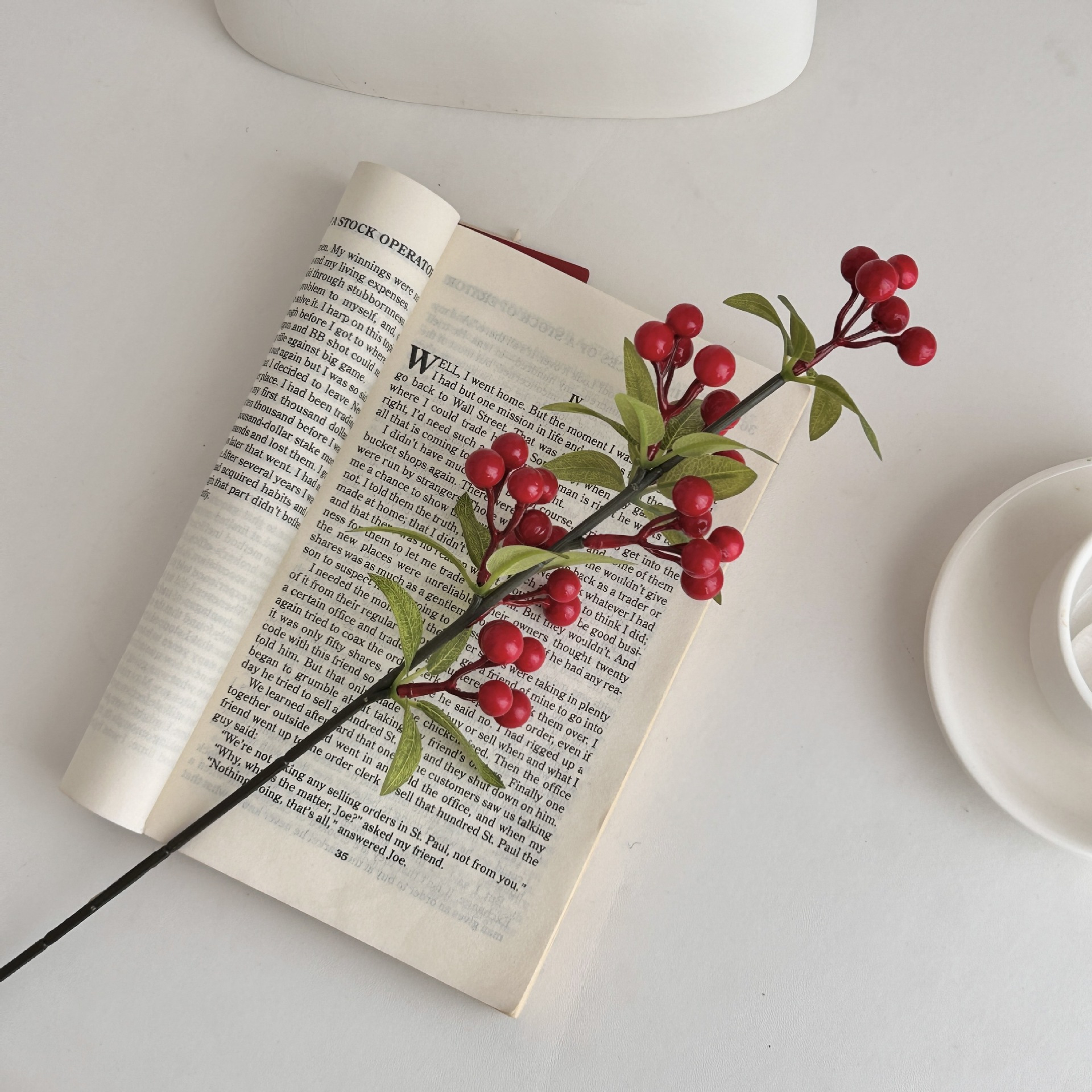 TEMU 5 Realistic Artificial Branches, Dark Ruby Fruits And Leaves, Long-lasting. Perfectly Create A Warm Atmosphere For Thanksgiving And Christmas-