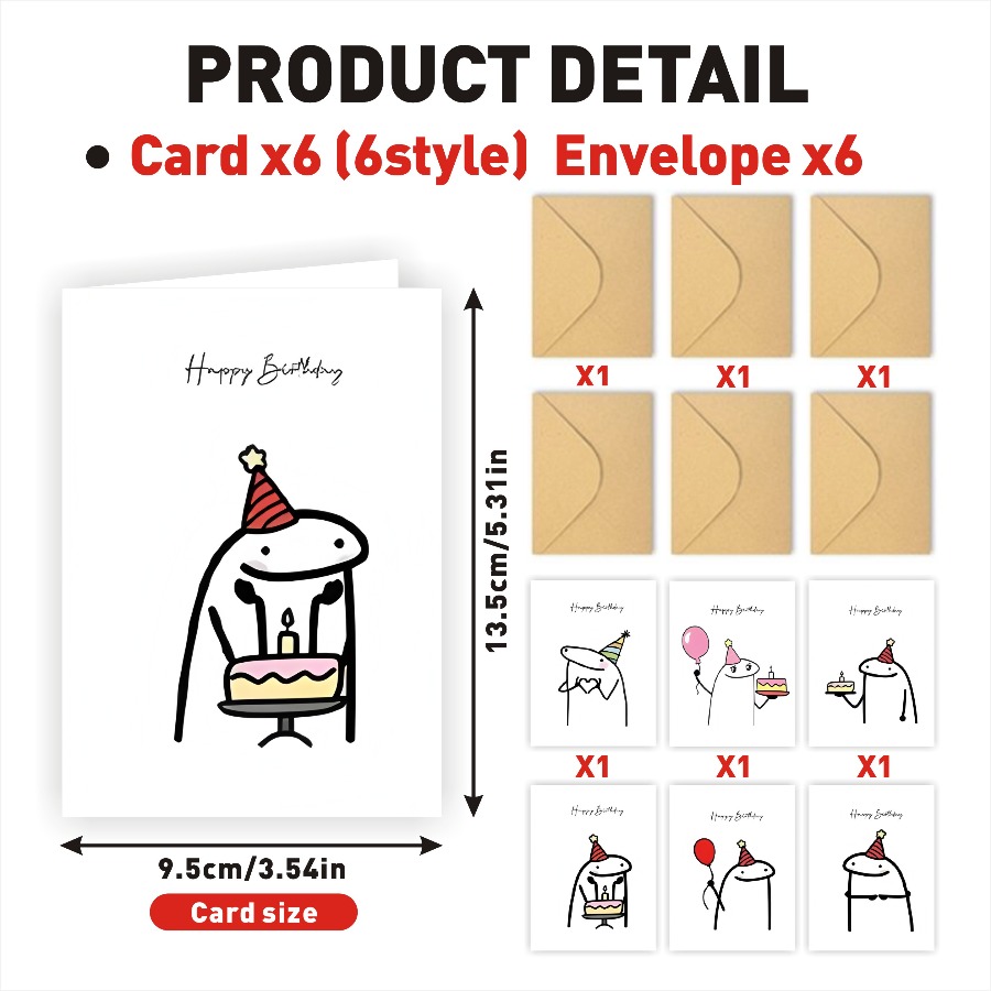Image of 12pcs Cartoon Cake And Birthday Card Set With Envelopes - Perfect For Family, , Colleagues, And Occasions Like Valentine's Day, Easter, Mother's Day, Father's Day, Halloween, And Graduation Parties!