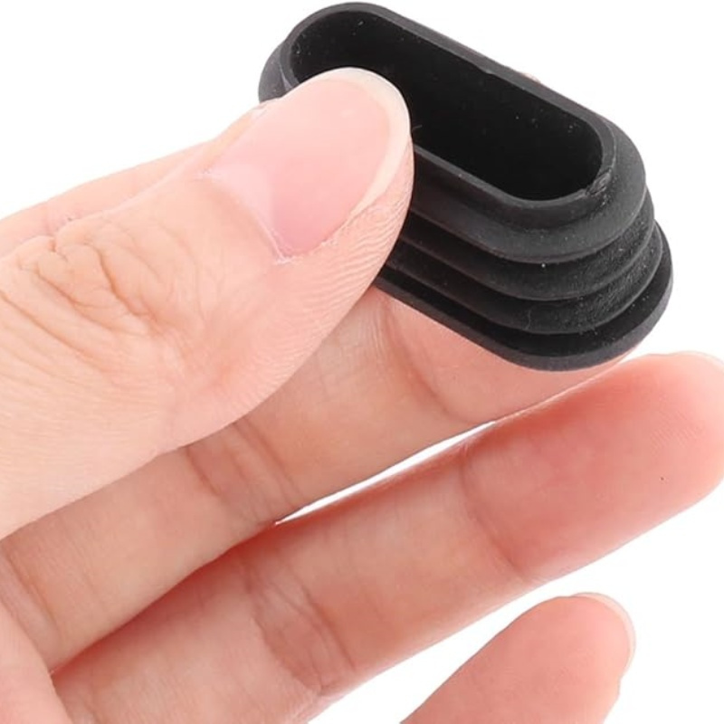 10 20pcs oval chair leg caps black rubber end covers with transparent windows non electric pipe end caps for table and desk feet protection details 7