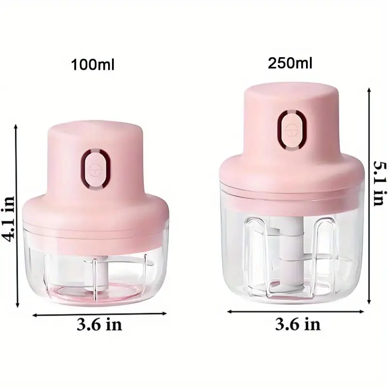 wireless usb-powered food processor & garlic chopper with 2-cup large capacity, ergonomic lever & operation, with clear lid & safety lock - cordless chopper for vegetables, onion, tomato, pepper, herb, soft fruit - ideal for small kitchens, usb charging base included, vegetable slicer and chopper, manual food chopper Product details 2
