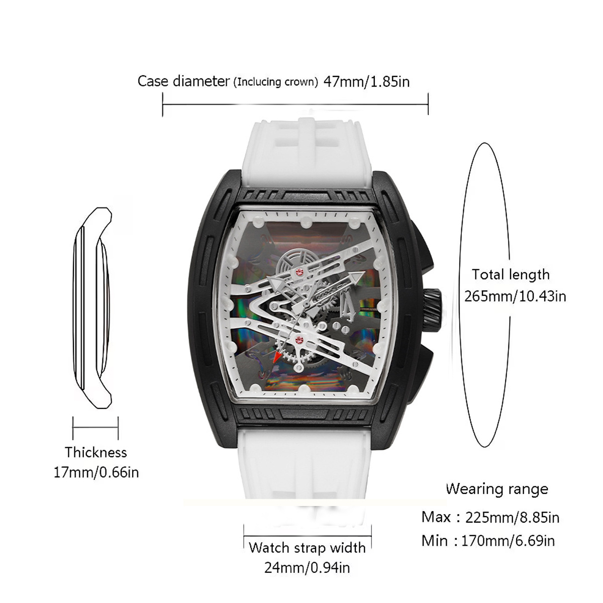 Men's Sports Watch, 2pcs Set, White Modern Design, Pointer Display, High-quality and Durable Acrylic Mirror and Synthetic Resin Case, Comfortable Strap, Suitable for Daily and Special Occasions, Fashionable Classic Watch