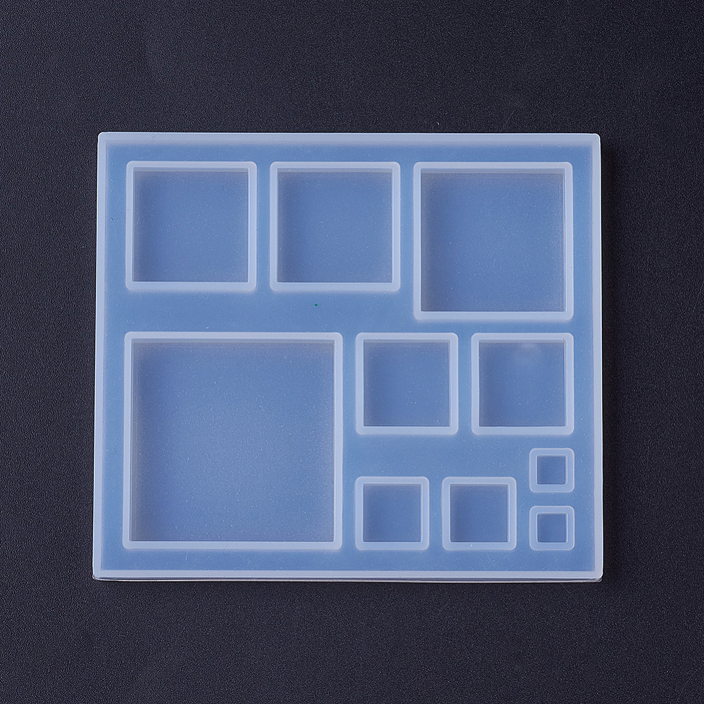TEMU 1pc Silicone Molds, Epoxy Resin Casting Molds, For Resin, Jewelry Craft Making, Square, White, 87x77x6.5mm, For Jewelry Making
