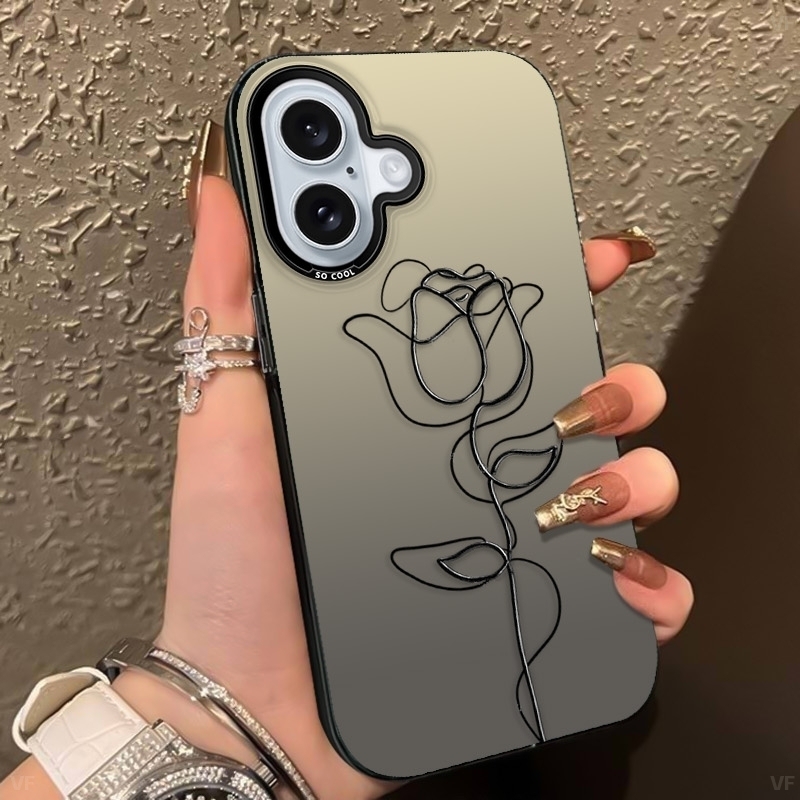 TEMU Phone Case - Metal Rose Flower Phone Case Suitable For Reno 14f, Oppo Reno 14 F 5g, Reno 14 Pro, Reno7 Pro 5g, Reno7, Reno6 5g, Reno6 Pro 5g,