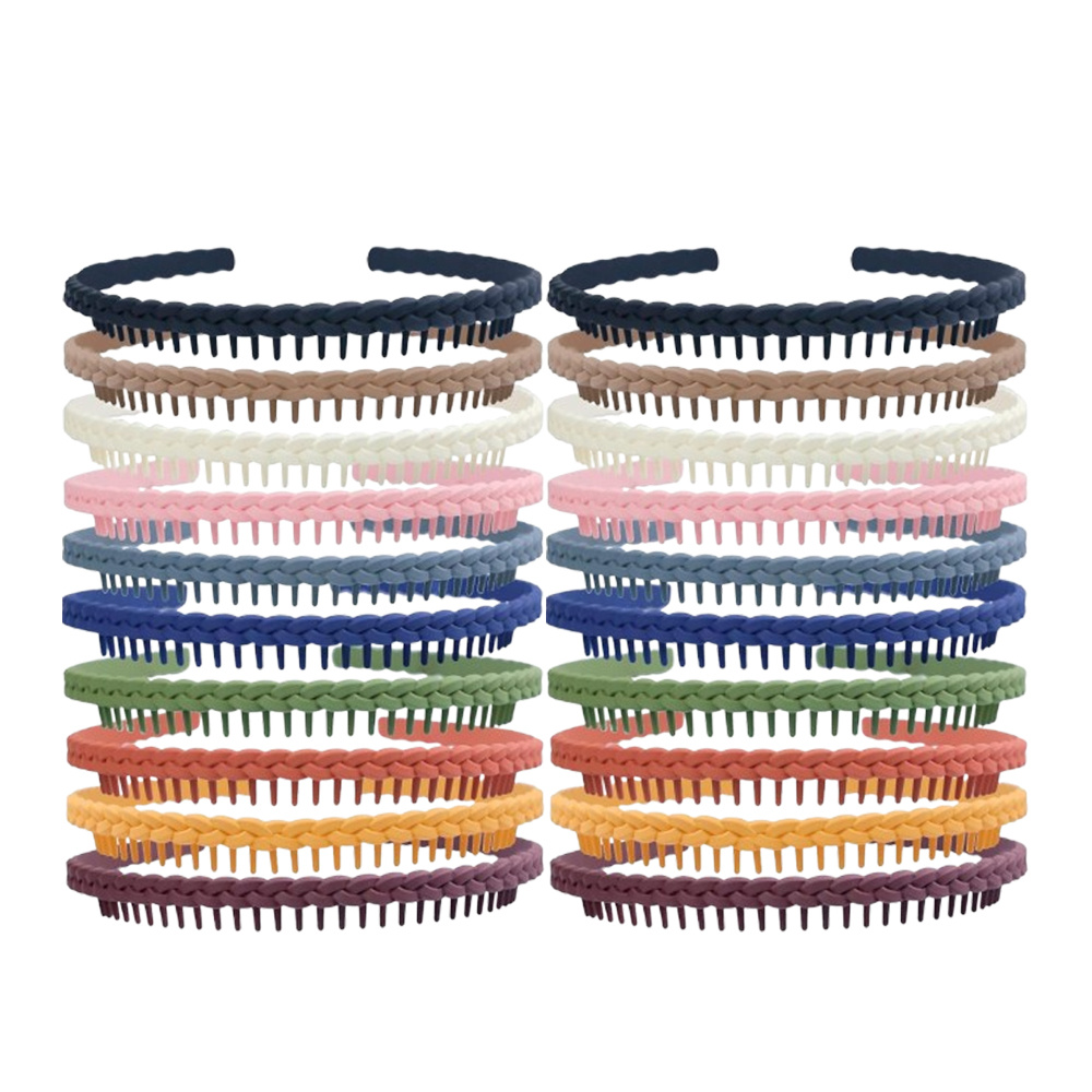 20pcs Of Vibrant Headbands For Women, Including Comb Hair Bands, Colorful Hard Hair Bands With Anti-slip Ribbons, Perfect As Christmas Gifts