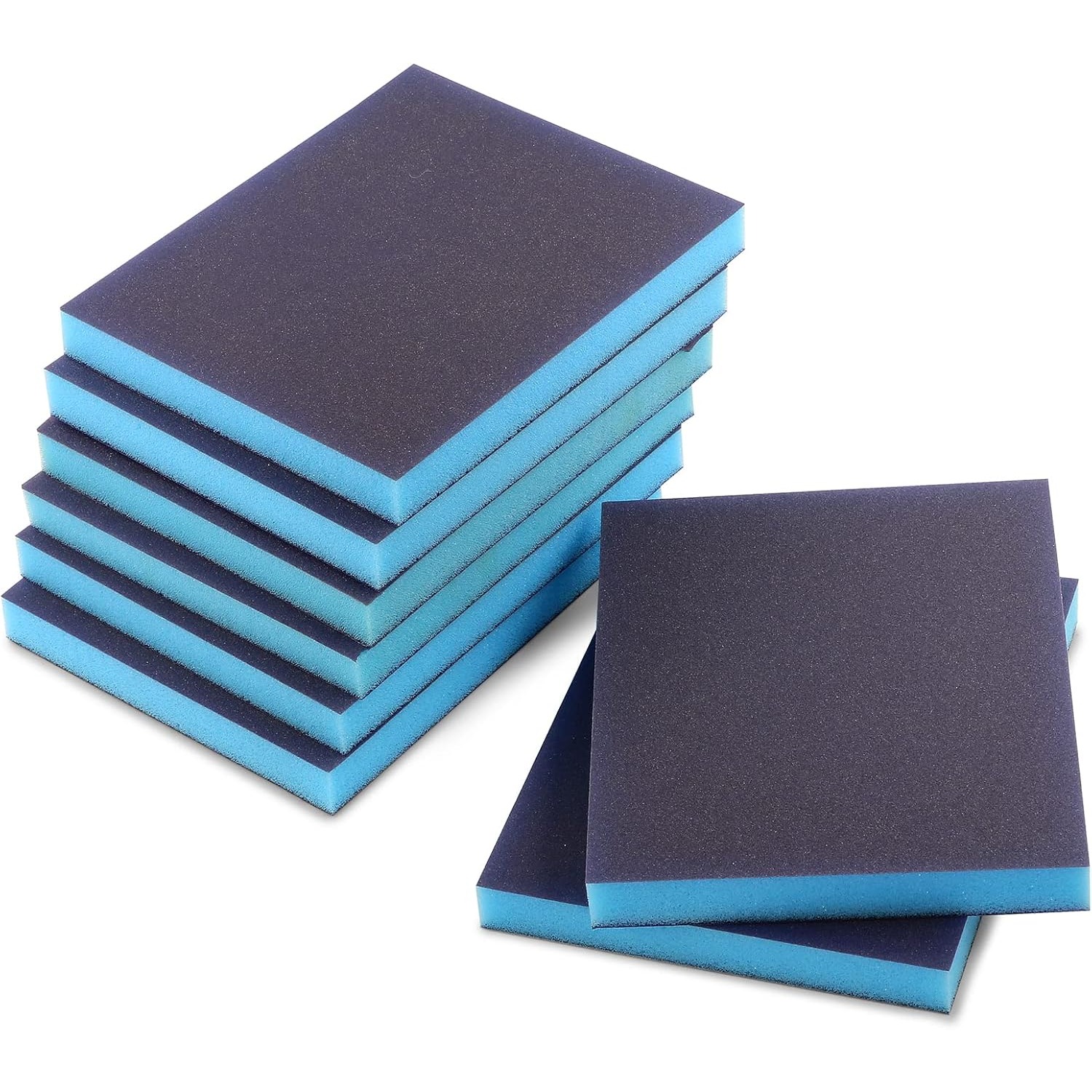 TEMU 8 Pack Double-sided Sanding Sponge, Wet Dry Sanding Blocks 60/80/100/120/150/180/240/320 Grit, Washable Sandpaper Sponge Assortment Pack For