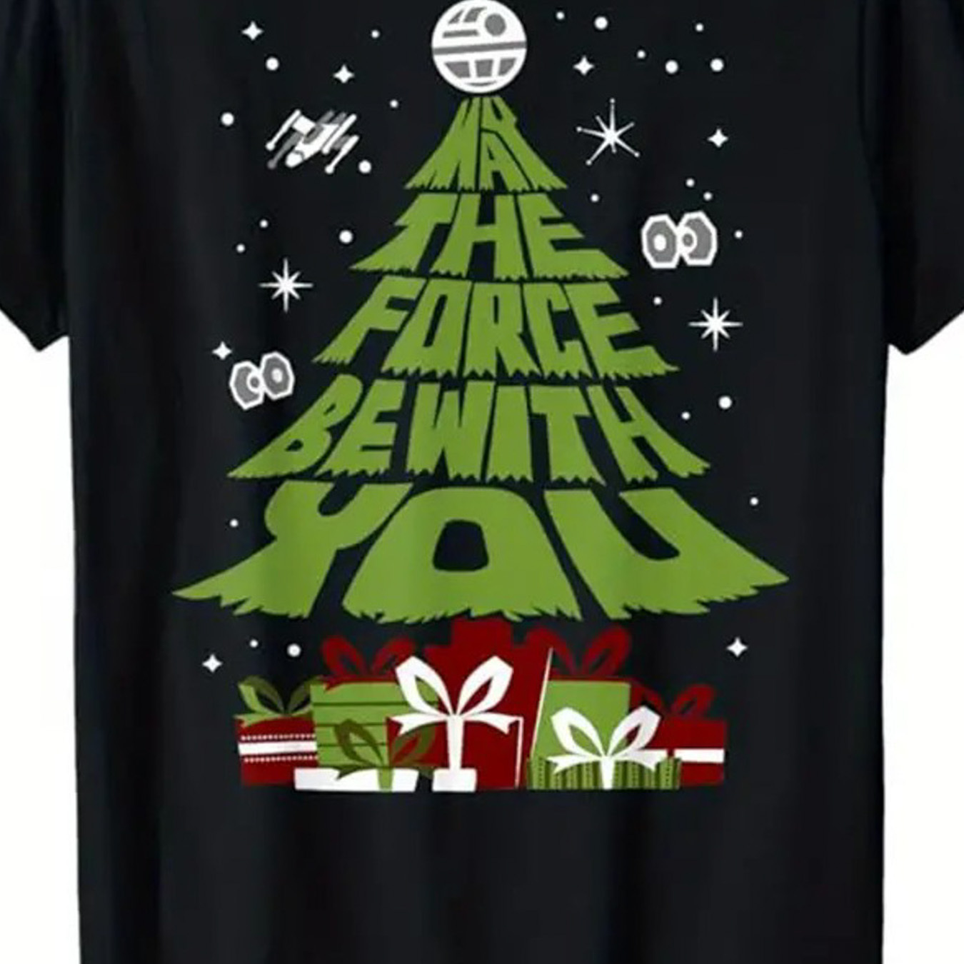 

1pc, Christmas Tree For Christmas , Pattern Printed T-, Seasonal T-, Round Sleeved T-, -end T-