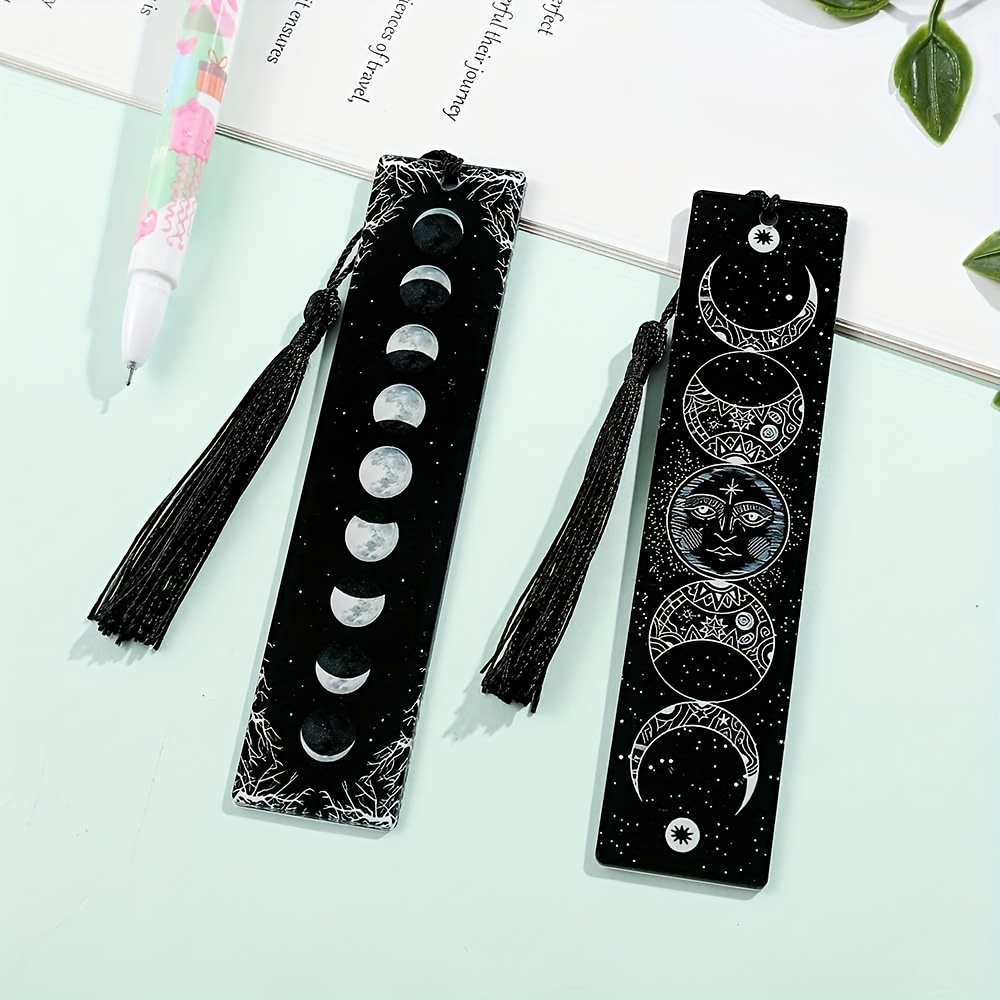 Black And White Acrylic Bookmark, A 2pcs Set, A Gift For Women's Book-loving , Suitable For Birthdays, Graduations, And Christmas, For Mothers And Daughters