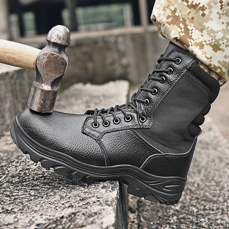 ultra light high top ankle boots with side zipper summer mesh breathable cargo outdoor side zipper security subway   shoes