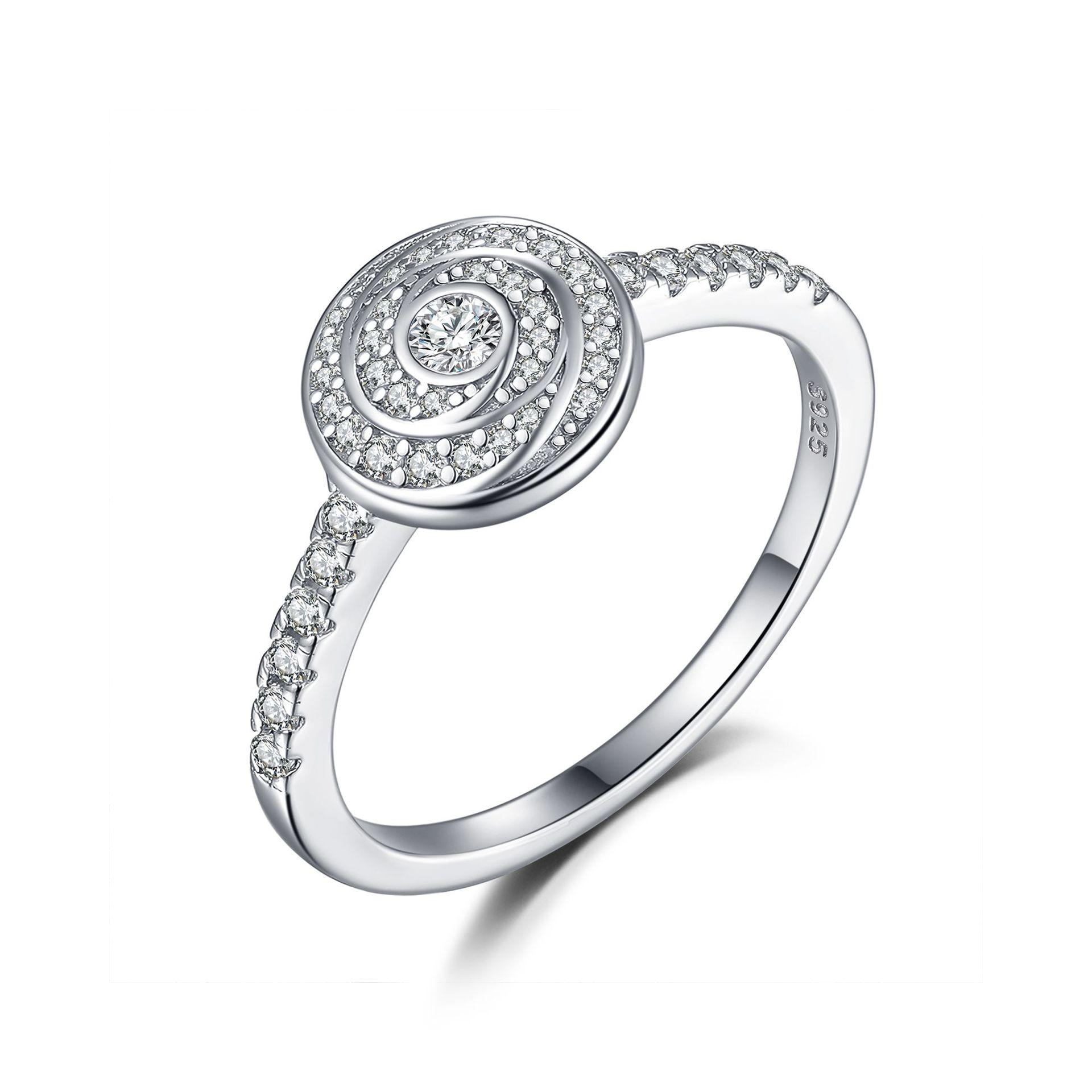 Men's S925 Silver Moissanite Beaded Trim Eternity Ring, Statement