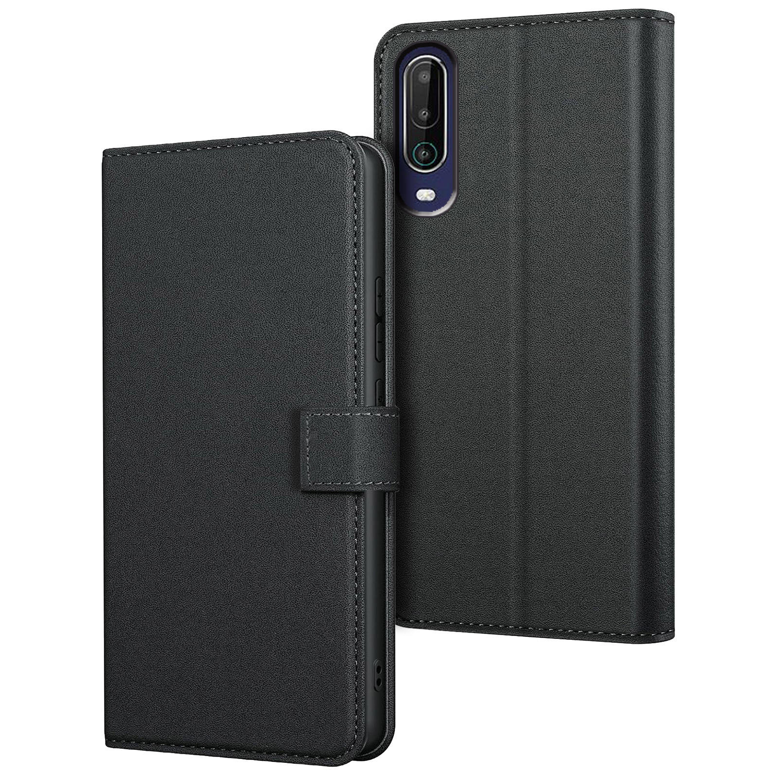 TEMU Phone Case: For Wiko View 4, Wiko View 4 Lite Case With Kickstand Black Synthetic Leather Card Slot Flip Protective Phone Case Cover