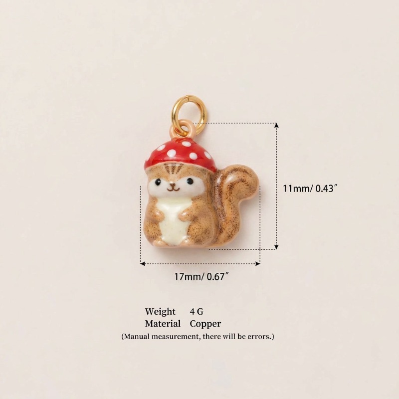 TEMU 1pc Hand-drawn 3d Panda/fox/frog Pendants Suitable For Men And Women, Plated Animal Charms For Diy Bracelet & Necklace Accessories, Matching For
