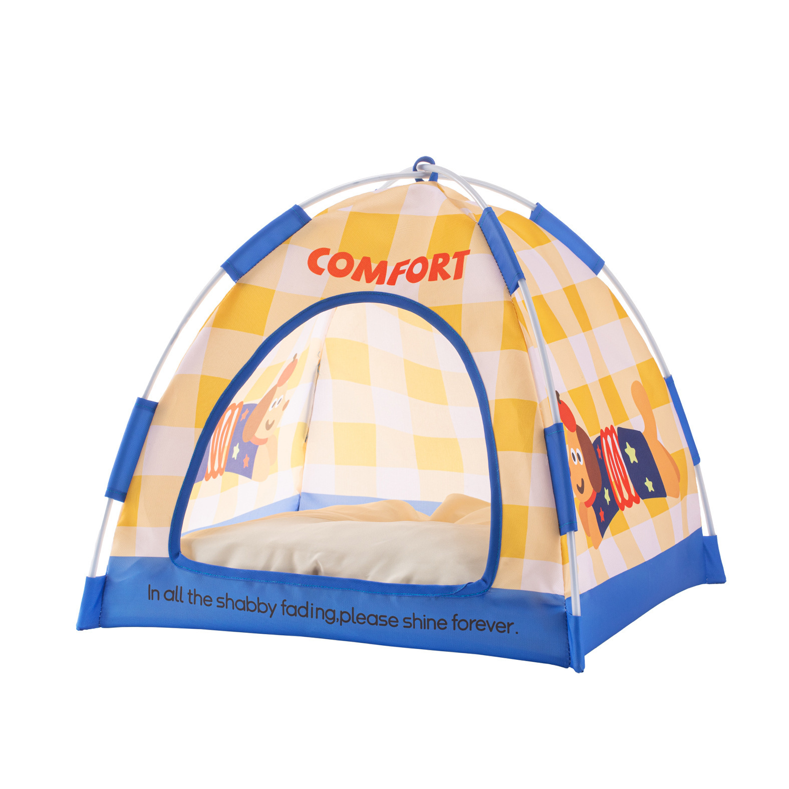 Tent-shaped Closed Pet With Breathable Cooling Cushion Suitable For Cats & Small Dogs, Durable Bed/nook, Ventilated Cozy Den For Spring Summer Use, No For