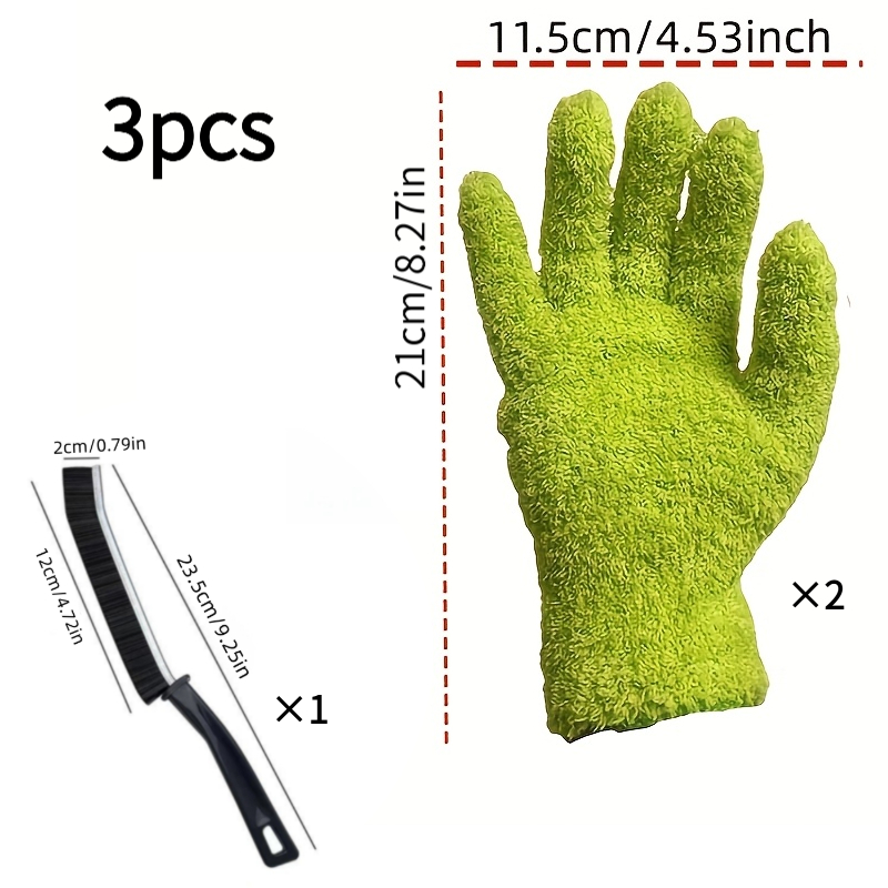 TEMU 1 Pair Cleaning Gloves, Suitable For Hands, With Brush, Hand Washable | Applicable For Household/outdoor/car Glass Cleaning And Cleaning ,