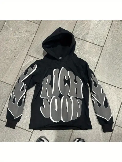 men women letter print zip up hoodie teens grunge pullover sweatshirt star jacket menswear casual long sleeve chainsaw baggy