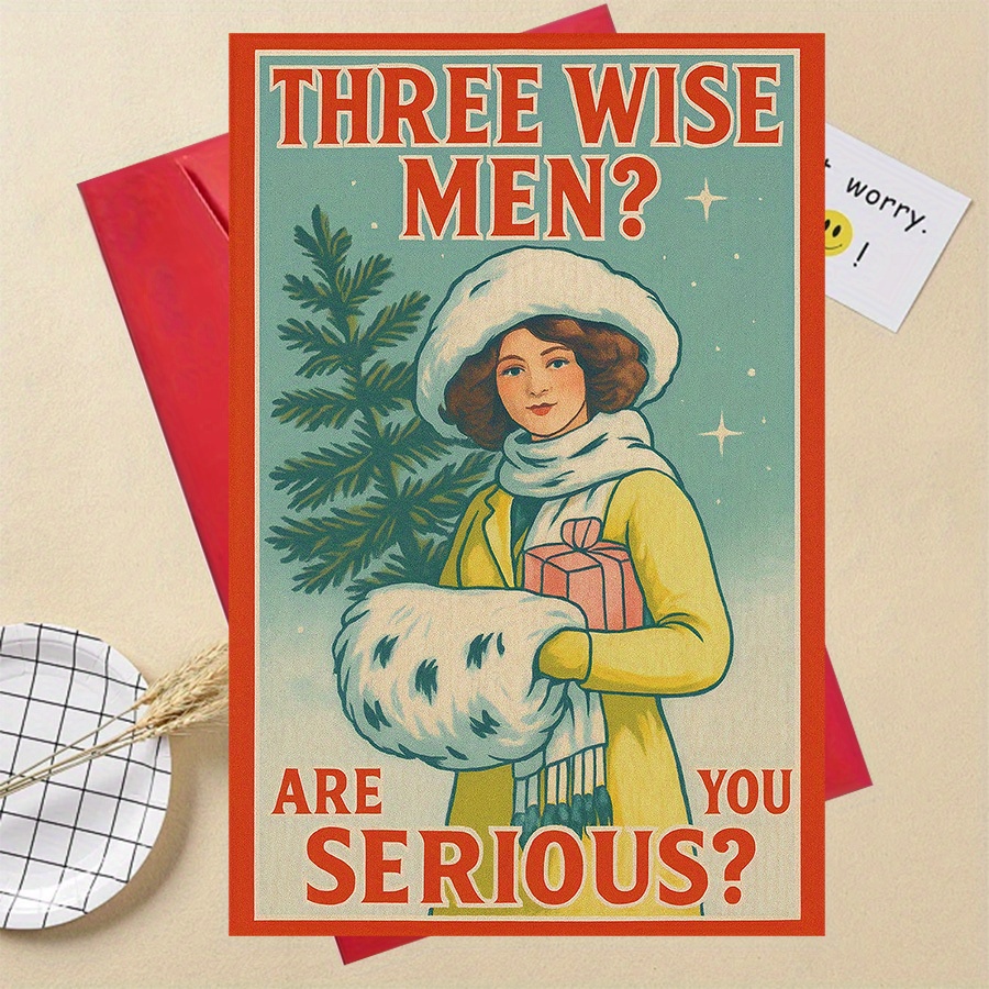 TEMU 1 Carte de Noël Amusante, à Offrir et à , Contenant une Blague Humoristique sur les . Idéale pour Santa ou les Échanges de Cadeaux d'Hiver.