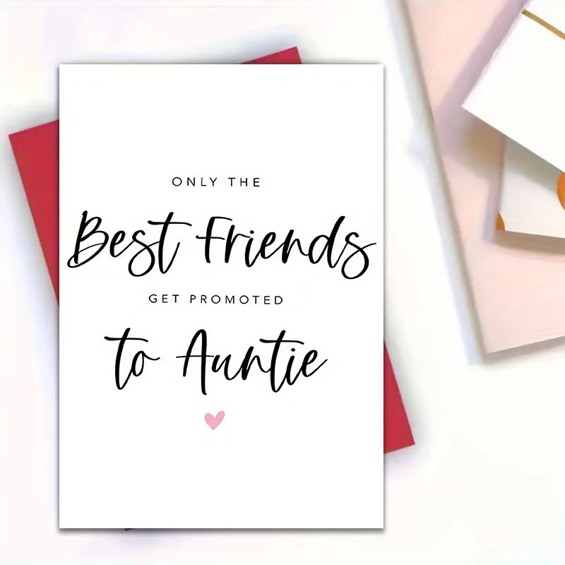 TEMU Feiern Sie die Verbundenheit von besten Freunden, die Tanten werden, mit dieser eleganten, minimalistischen Karte – für Geburtstage, Babypartys