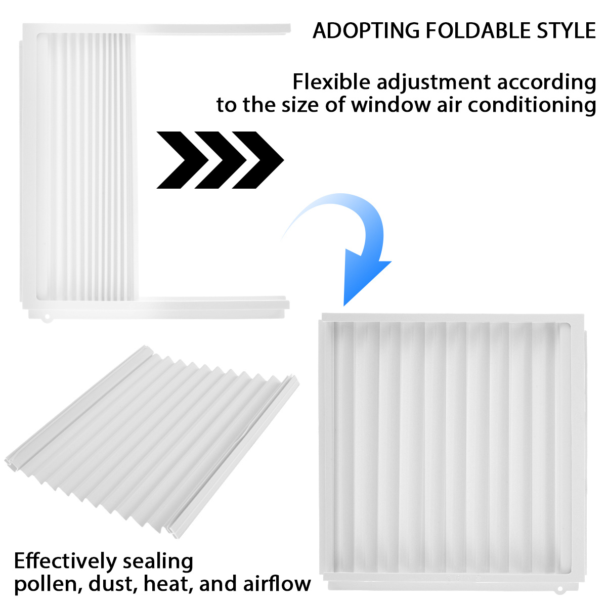 1 set   adjustable window air conditioner side panels and frame kit dust proof insulation ac filler panels   pvc material no power needed for   heat and pollen sealing details 1