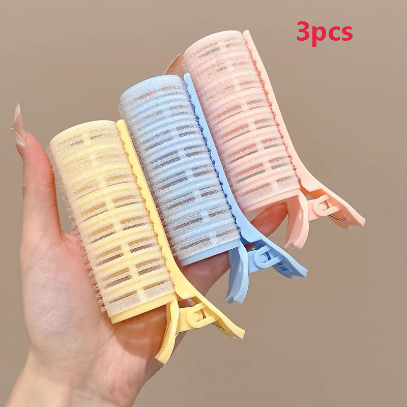 Image of No Heat Curling Set, Attached Self-adhesive Hook-diy Fluffy Shape Tool, Suitable For All Hair-types, 3pcs Mixed Color Set, Normal Hair