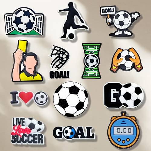 13pcs soccer themed decorations charms numbered 1 13 suitable for shoe beads party favors birthday gifts soccer party decor with iconic for crafts