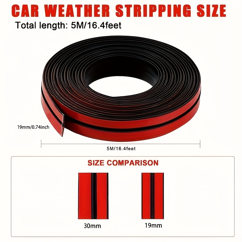 TEMU 5m/196.8inch T-shaped Car Windshield Rubber Seal - Fit, Dust & Waterproof, For Front And Rear Windshield Protection, Durable Weatherproof Seal,