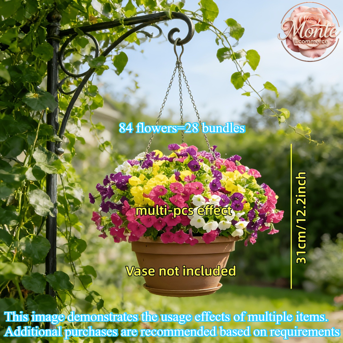 TEMU 84pcs Flowers And 28pcs-artificial Pansies And , Holiday Decorative Flowers Suitable For Outdoor Courtyard Decoration, Spring Summer Season
