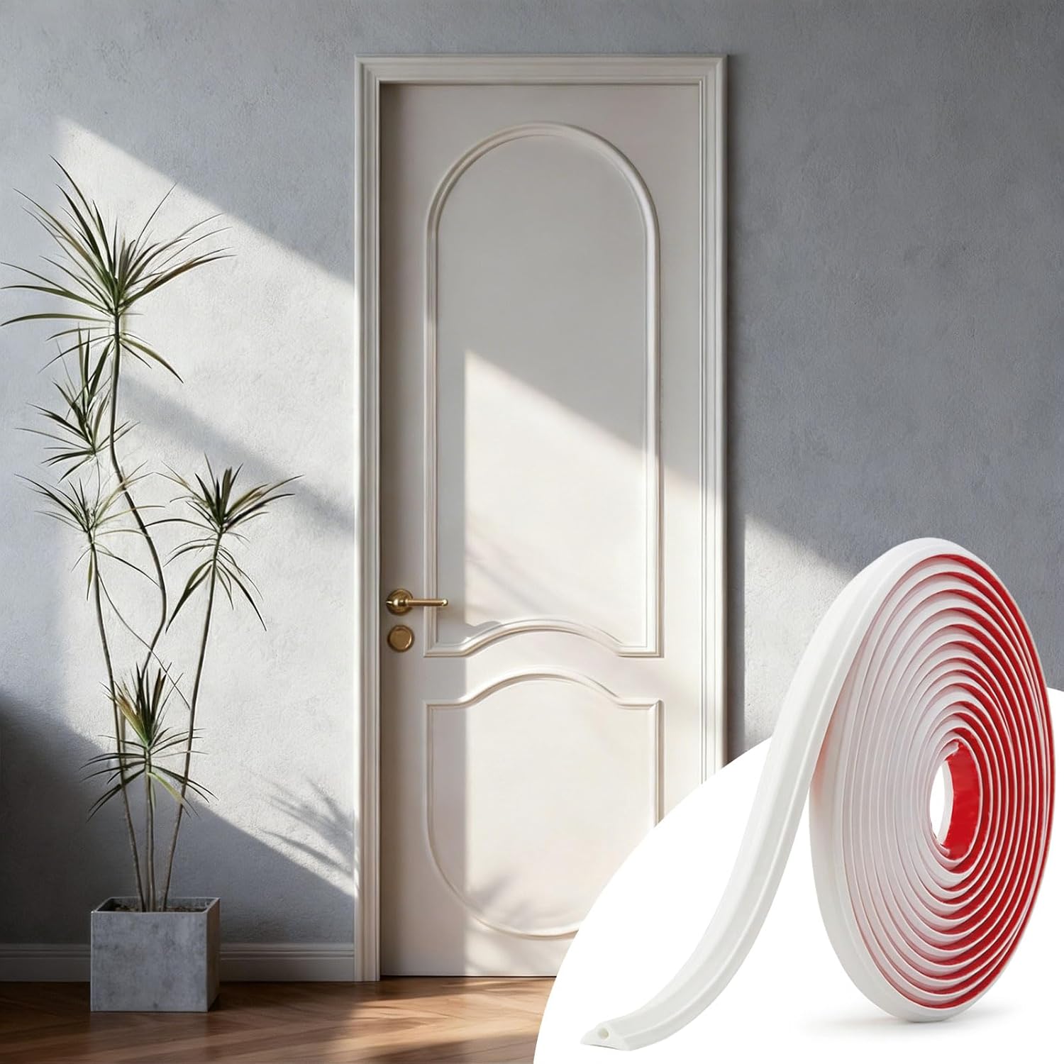 Image of 6.1m Self-adhesive Wall Trim - Flexible Peel-and-stick Wall Molding, Mirror And Cabinet Frame Trim - Easy Wall Decoration - White