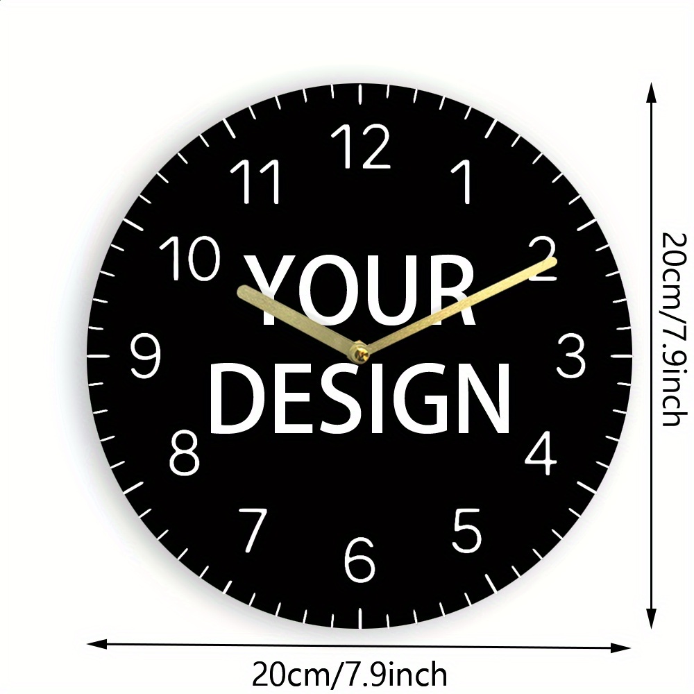 TEMU Custom Romantic Couple Photo Wall Clock Personalized Clock Face, Customized Wooden Quartz Silent Non-ticking Battery-operated Uv Printed Clock