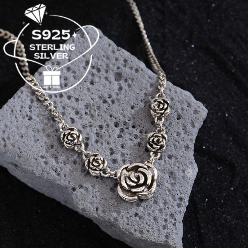 This S925 Silver Necklace Featuring A Design Combines A Trendy Aesthetic With Elements Of French Hip-hop, Making It A Versatile And Artistic Option For Want A !